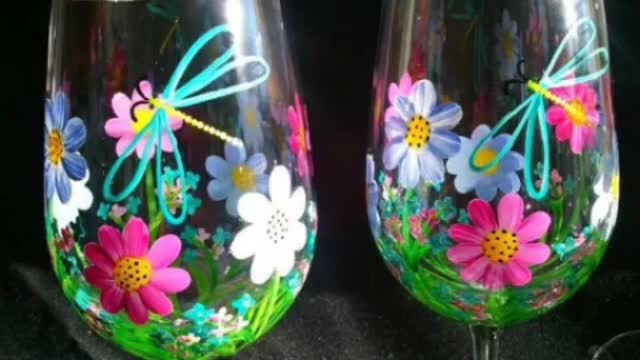 Most Elegant handmade glass painting ideas for bignnersunique glass painting designs