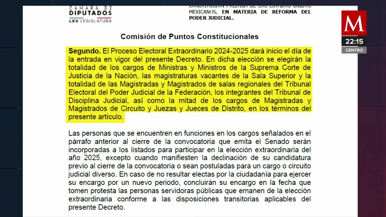 Dictamen de reforma judicial, con 100 cambios; en 2025, Corte y 50% de jueces por voto