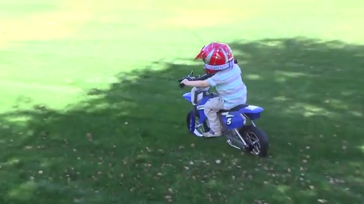 Mini tyke on a mini bike