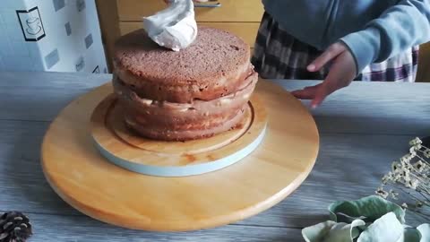 Chocolate Cake with White Chocolate Drip and Berries