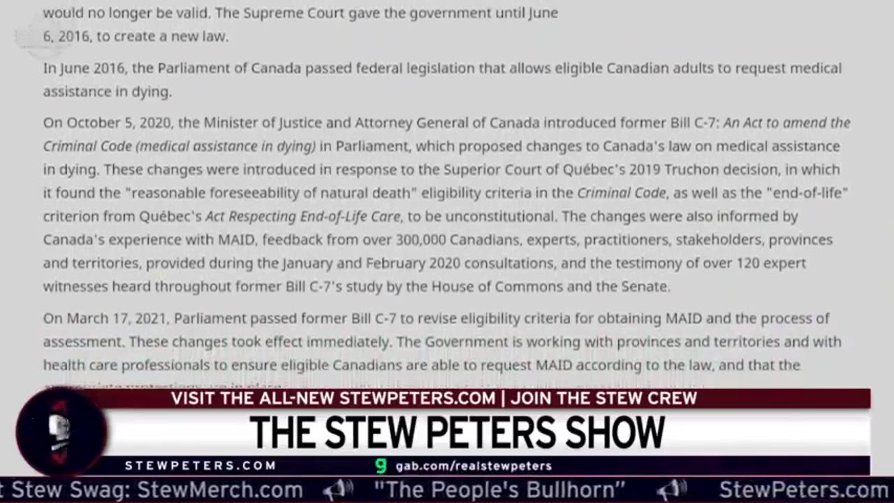 CANADIAN KILLERS PUSH FOR MINOR SUICIDE! CANADIAN DOCTORS MAY ASSIST IN LEGALIZED DEATH CULT SUICIDE