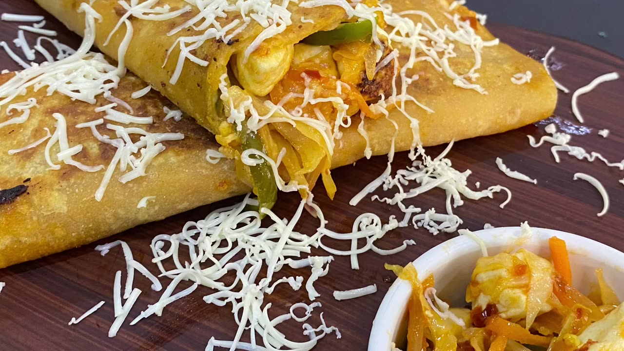 Paneer Schezwan Frankie Roll - Ruchi Bharani