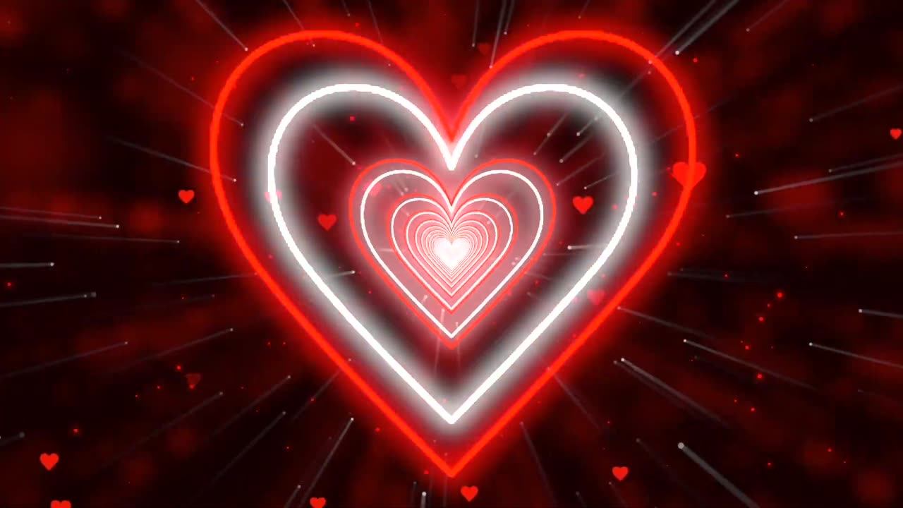 687. Heart Tunnel❤️Red Love Heart Tunnel Background Video Loop Heart