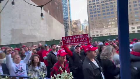 TRUMP SUPPORTERS 5 HRS BEFORE RALLY IN NY