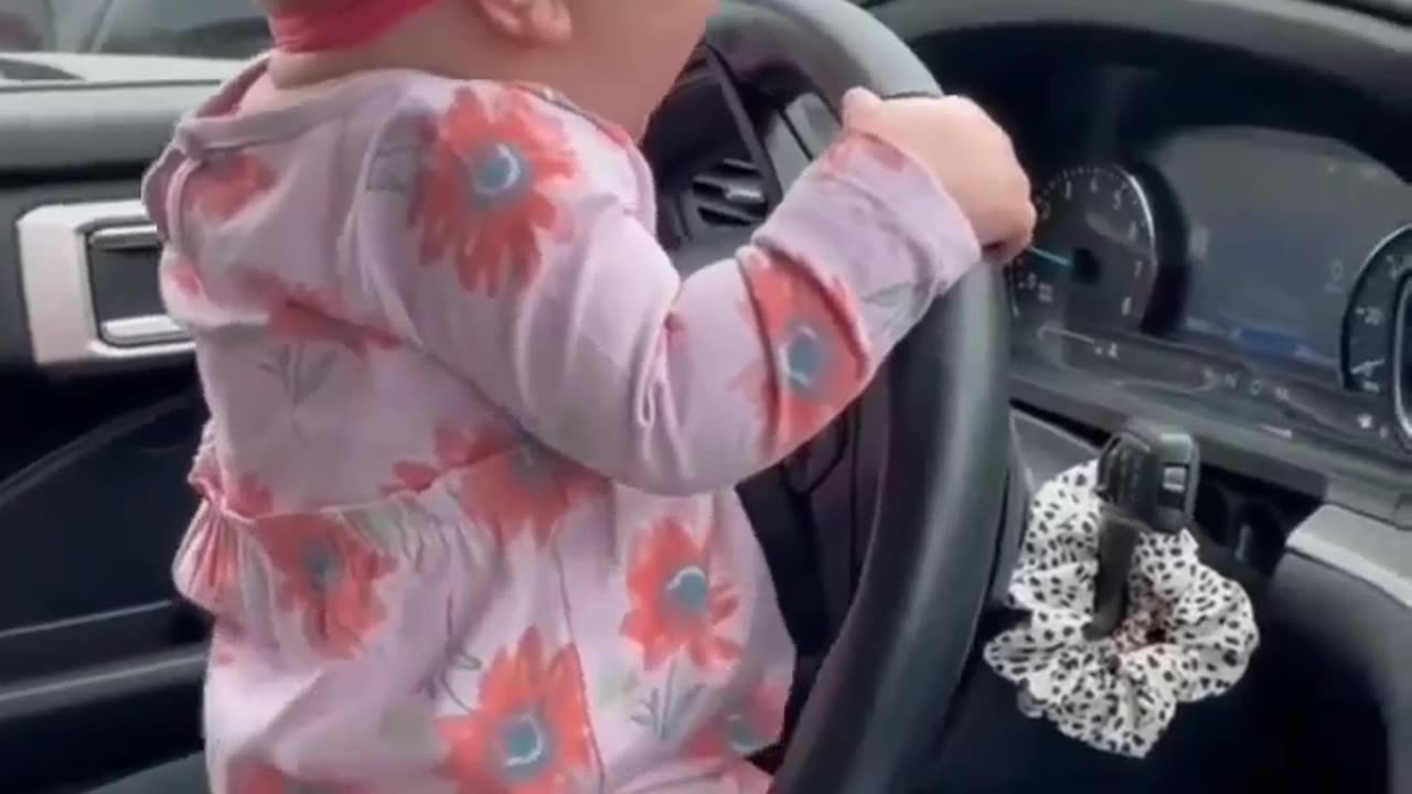 cute baby drive a car ❤