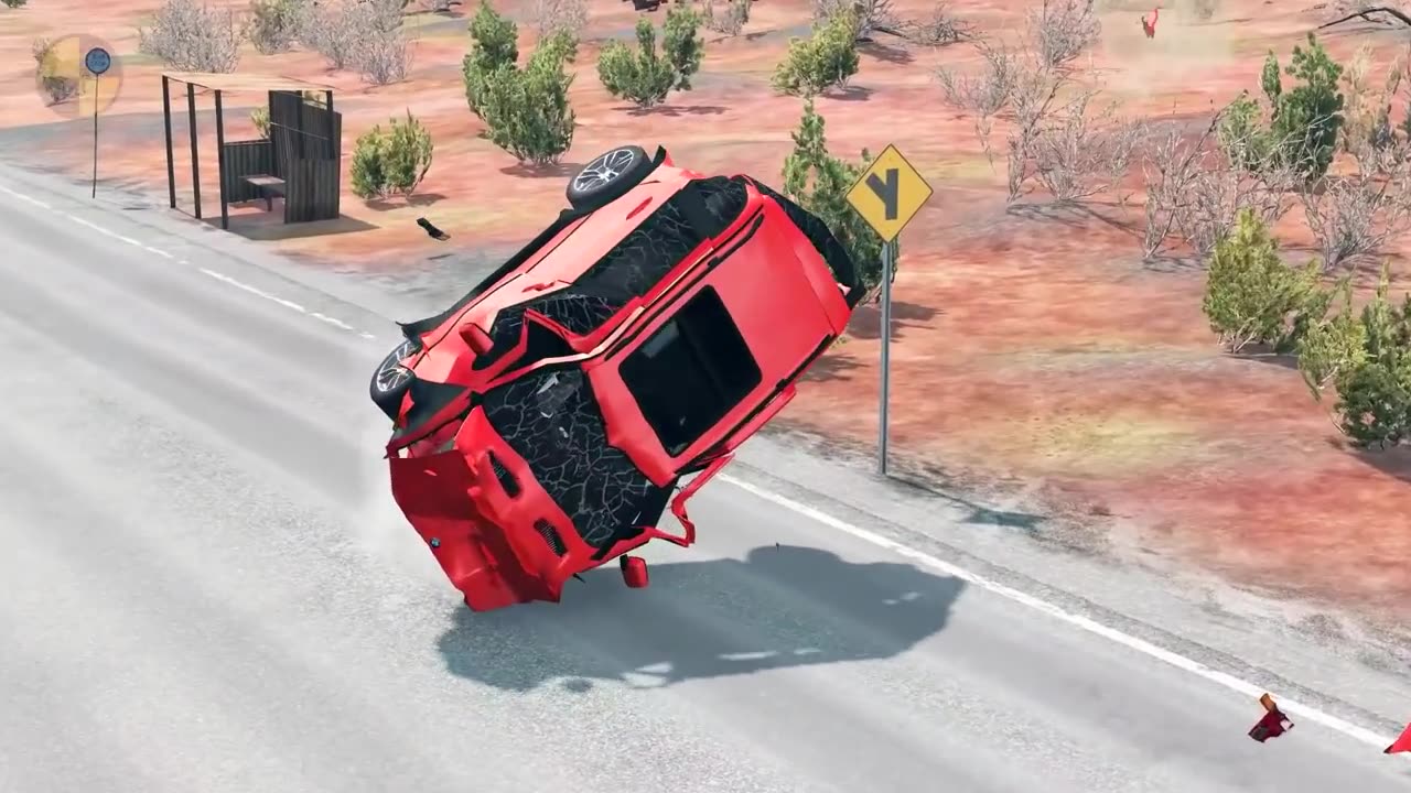 Cars VS Huge Potholes 😁 BeamNG Drive