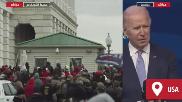 Storming the US Congress ... Joe Biden responds to Trump and addresses the American people