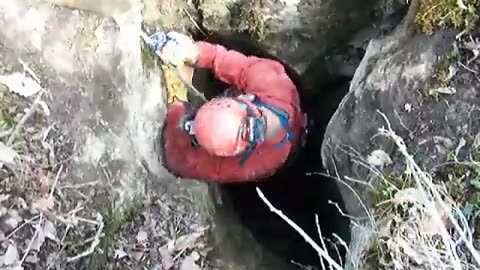 Caver Ascends Pitt