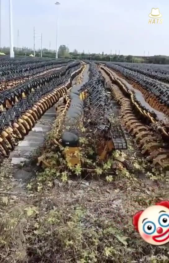 A graveyard of electric green scooters that have run out of battery life