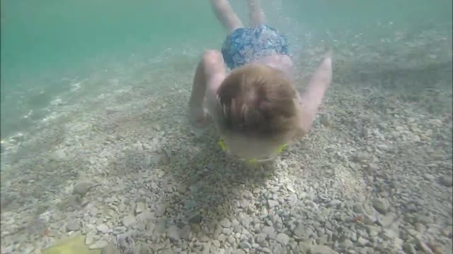 Kids Explore Sea While Swimming Underwater