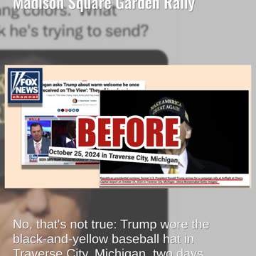 Fact Check: Trump Did NOT Wear Hat With Proud Boy Colors To Madison Square Garden Rally