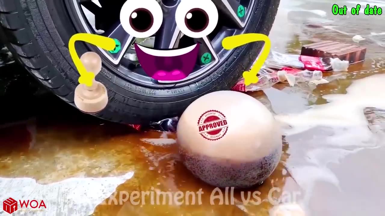 Crushing Crunchy & Soft Things by Car | Experiment Car vs Nails, Coca Cola |Woa Doodles Funny Videos