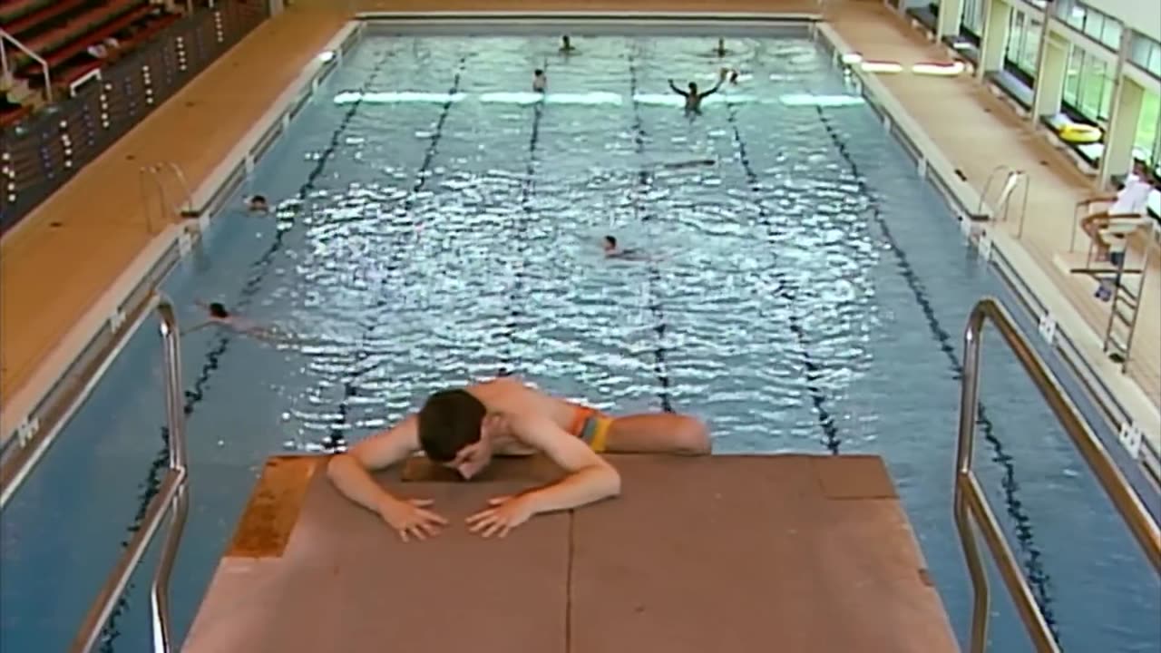 Mr Bean being scared