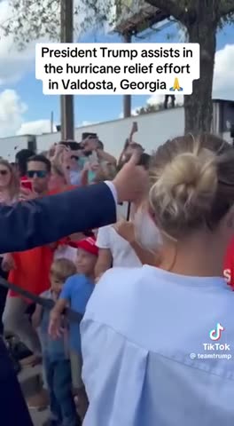 Thousands Go Out To See Trump Help With Hurricane Relief Efforts
