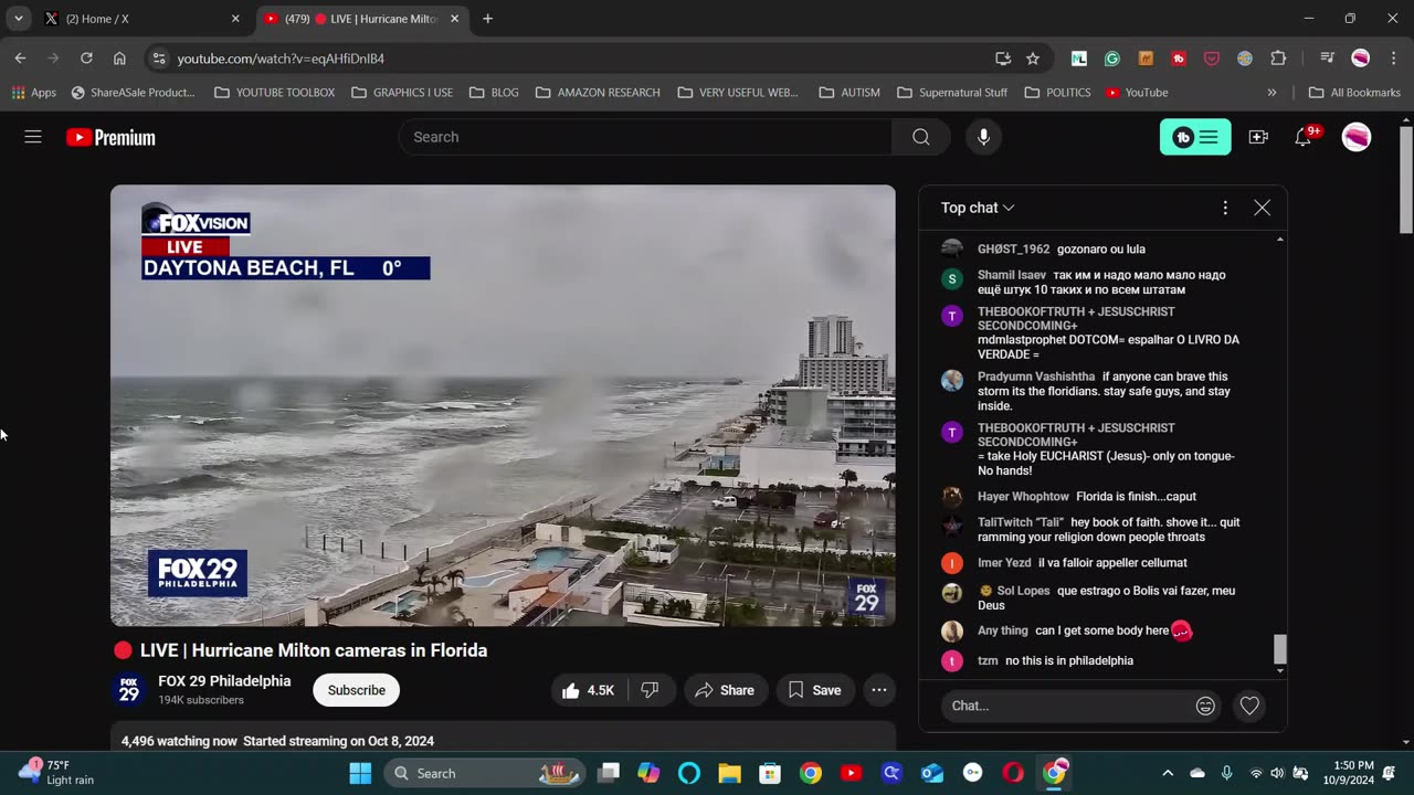 Hurricane Milton Live Video Showing Storm Affected Areas