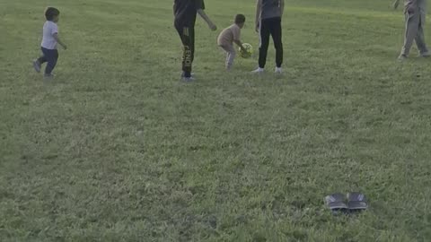 Football playing with my son's