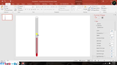 How to draw a schematic diagram of Thermometer using Microsoft PowerPoint