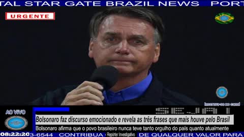 Bolsonaro faz discurso emocionado e revela as três frases que mais houve pelo Brasil