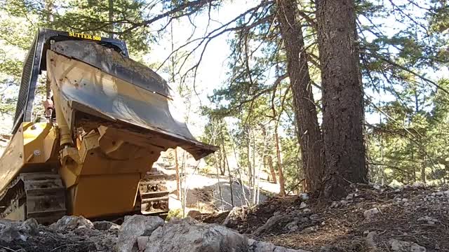 Crawling over quarts with a dozer