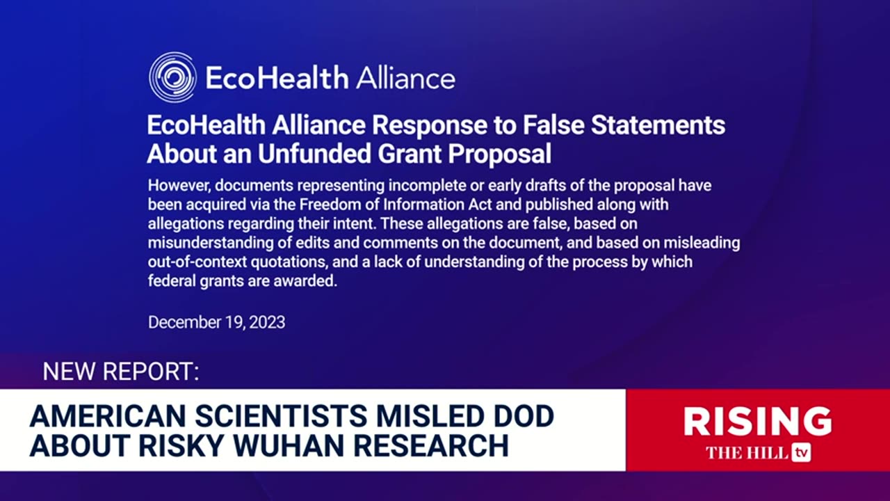 Covid Scientists MISLED Pentagon on Proposal to Do GAIN-OF-FUNCTION Research in Wuhan: Emily Kopp