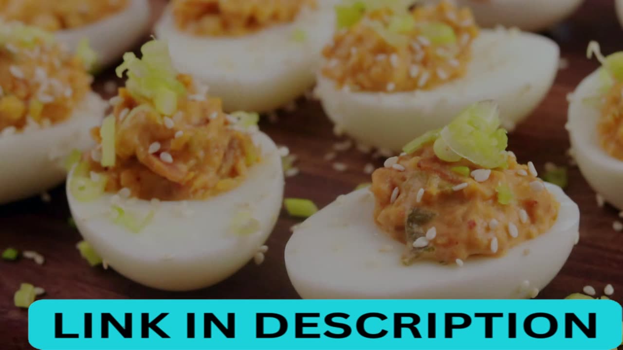 Keto Bacon and Kimchi Deviled Eggs