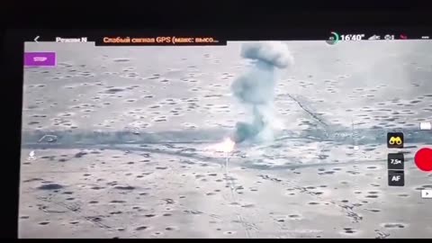 Russian Tank Hits Mine