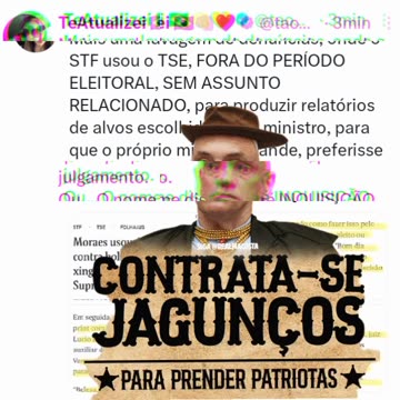 STF usou o TSE, FORA DO PERÍODO ELEITORAL, SEM ASSUNTO RELACIONADO, para produzir relatórios de alvos escolhidos pelo ministro.