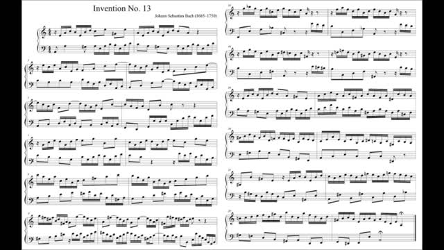 Bach Invention #13 in A Minor (guitar & bass)