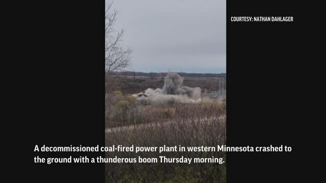 Former coal-fired power plant toppled