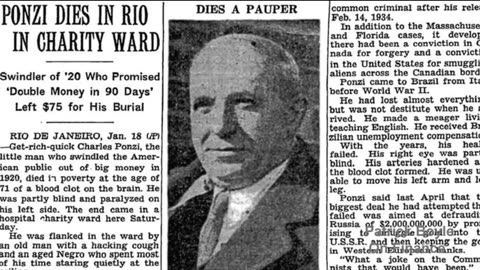 Charles Ponzi The Pioneer Of The Ponzi Scheme ;-)
