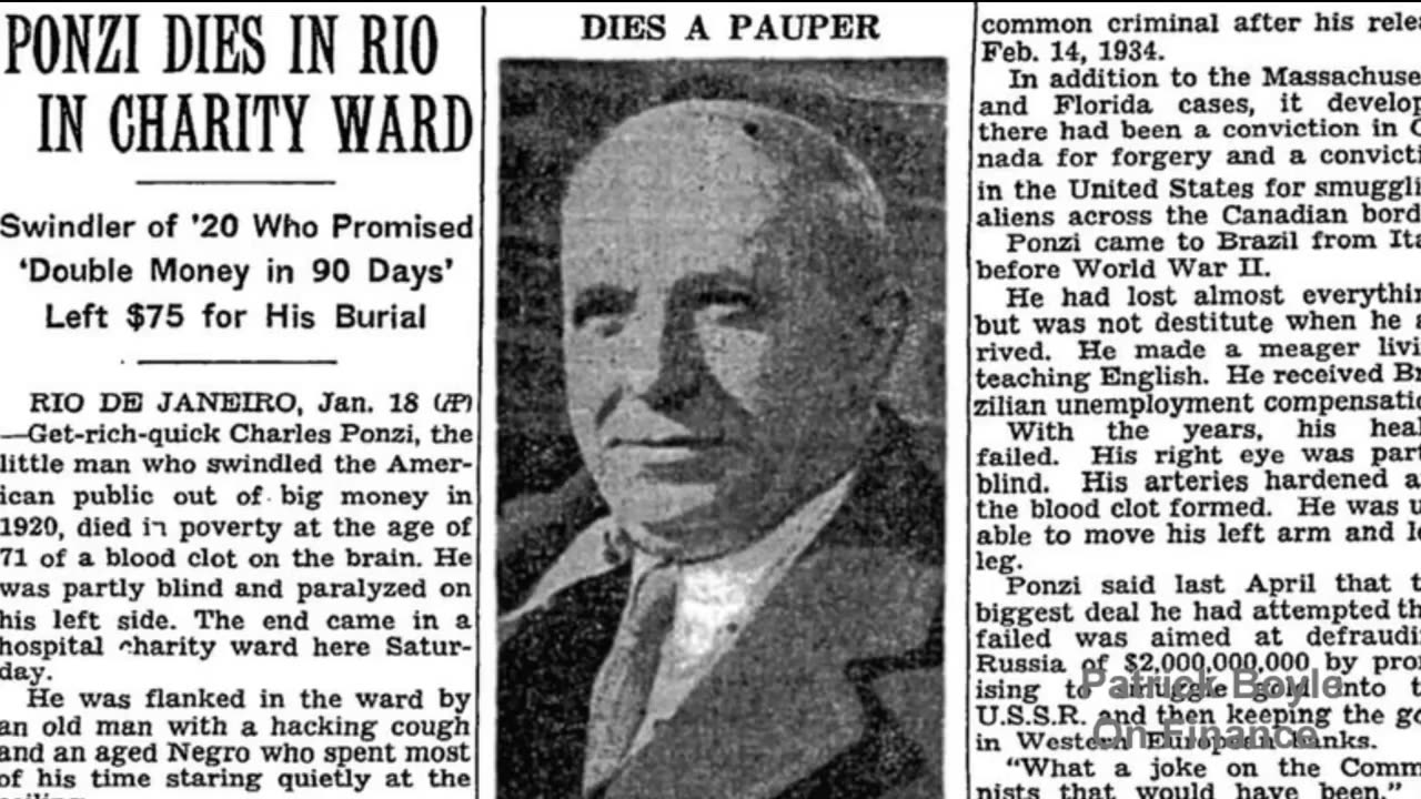 Charles Ponzi The Pioneer Of The Ponzi Scheme ;-)