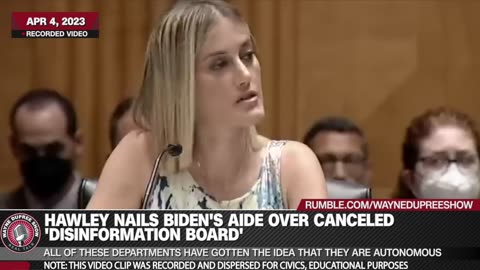 Sen. Hawley Has Issues Over Biden Nominee's Response to Disinformation Board Dissolution