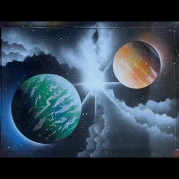 Spray Paint Art - Cosmic Intersection - Short