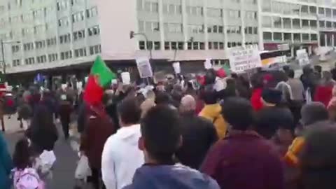 Lisbon, Portugal - Thousands march for medical freedom
