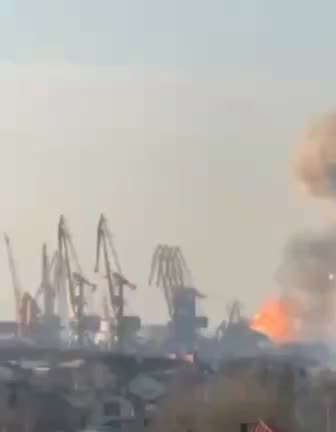 Russian Warship hit With Missiles in Berdyansk Port
