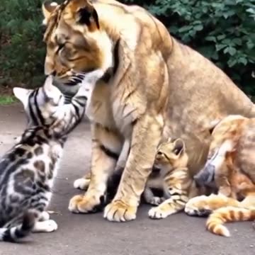Cute and funny lions babies