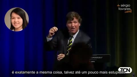 Tucker Carlson dando uma aula magna sobre como lidar com o "jornalismo" woke.