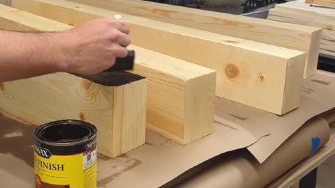 Staining floating shelves