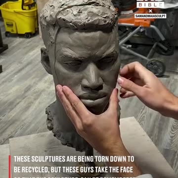 Taking a face off a sculpture