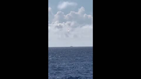 Racket landing in sea