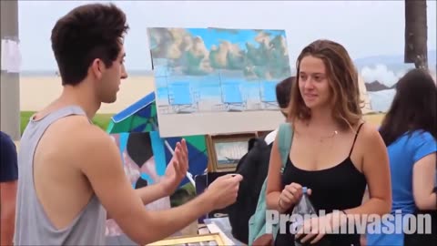 KISSING PRANK BEACH WOMAN 