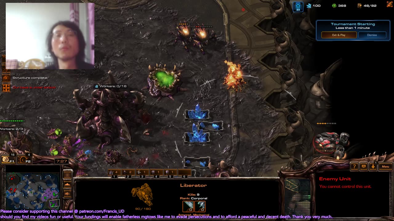 starcraft2 zvt on gresvan lings roaches ravagers all-in failed against a terran with 2800+mmr