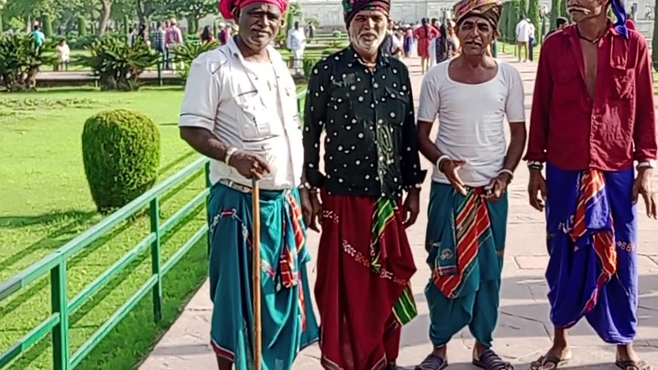 Colourful people colourful Taj Mahal