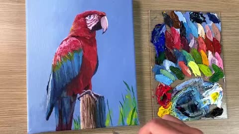 Acrylic Painting Parrot Bird_p36