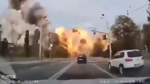 Dashcam video shows moment of missile strike in Dnipro, Ukraine