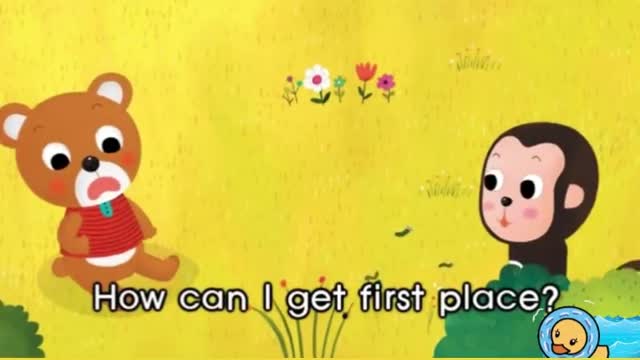 How can children's animation # competition win the first place in the swimming competition?