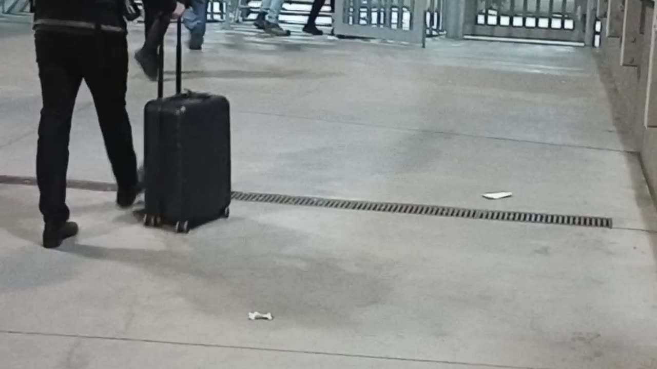 Pedestrian turnstile entrance to Mexico from US San Ysidro Trolley Station San Diego