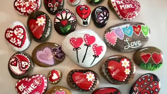 80+ new heart shape stone painting ideas unique stone art