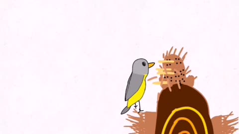 Bird Pecks A Scarecrow