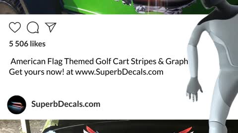 #Golf #Cart #American #Flag Themed #Stripes #Graphics & #Decals / #Stickers